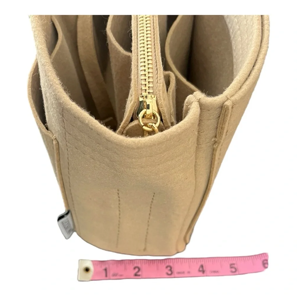 NWT Lexsion Felt Beige Purse Organizer in Slender Medium